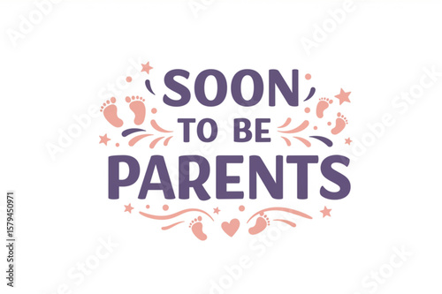 Expecting parents graphic design, perfect for nursery decor, celebrating the joyful arrival of a new baby and family bonding.