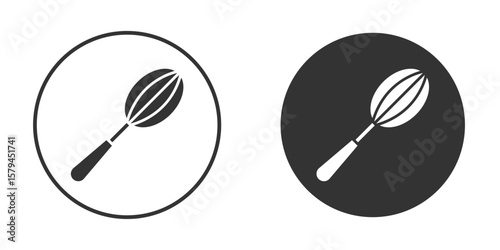 Whisk icon design flat silhouette style