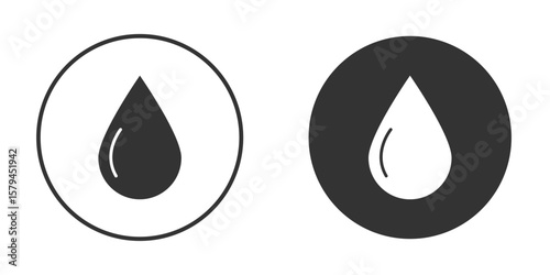 Water drop icon design flat silhouette style