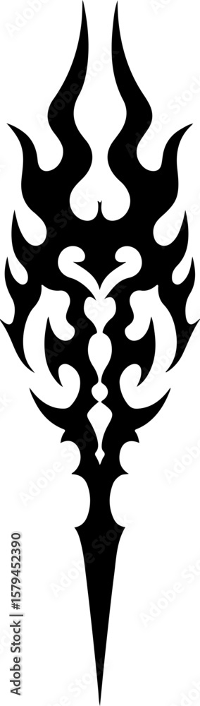 Obraz premium Dragon Tribal Tattoo Set – Mythical Beast & Abstract Ink Art