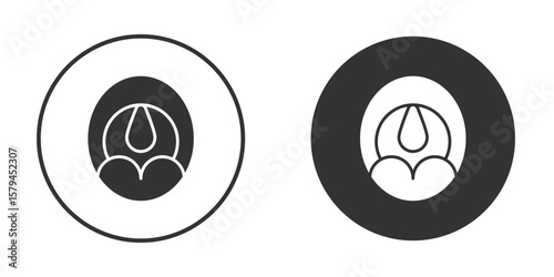 Tonsillitis icon design flat silhouette style