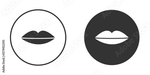 Wallpaper Mural Thin lips icon design flat silhouette style Torontodigital.ca