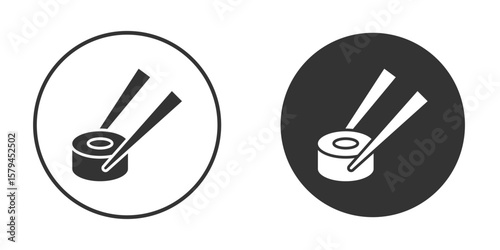 Sushi icon design flat silhouette style