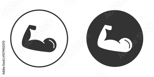 Strong arm icon design flat silhouette style