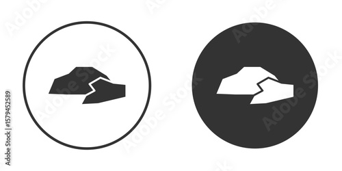 Stone icon design flat silhouette style