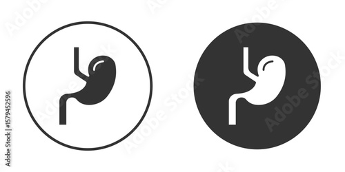 Stomach with Liquids icon design flat silhouette style