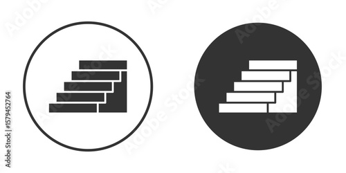 Stairs icon design flat silhouette style