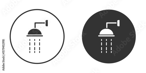 Shower Head icon design flat silhouette style