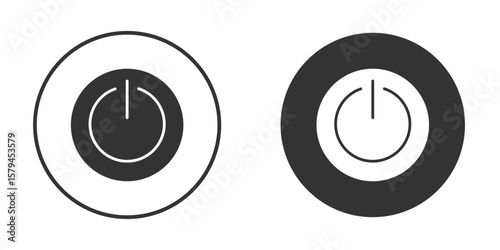 Power icon design flat silhouette style