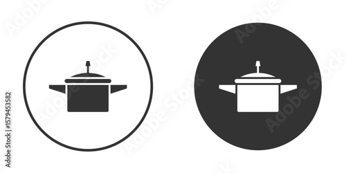 pressure cooker icon design flat silhouette style