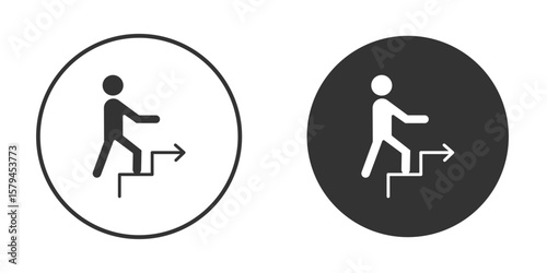 People Climbing icon design flat silhouette style