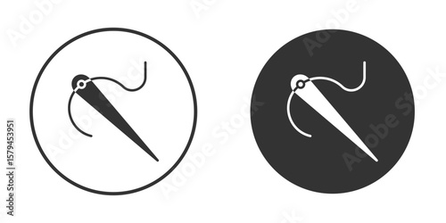 Needle icon design flat silhouette style