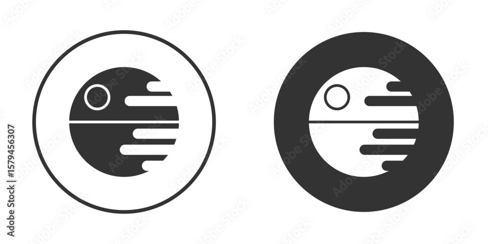 Death star icon design flat silhouette style