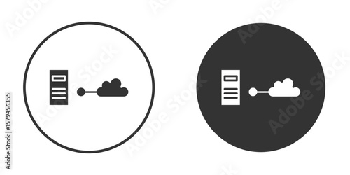 Data center icon design flat silhouette style