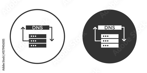DNS icon design flat silhouette style