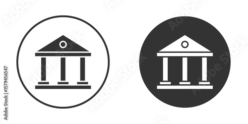 Courthouse icon design flat silhouette style