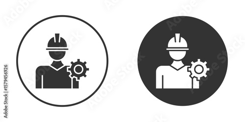 Civil Engineer icon design flat silhouette style
