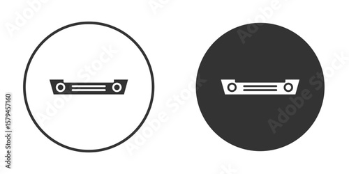Car bumper icon design flat silhouette style