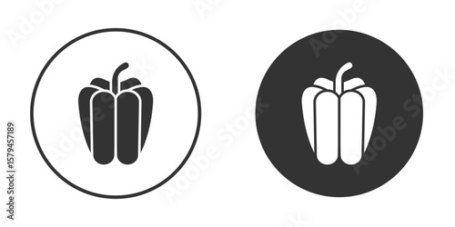 Capsicum icon design flat silhouette style