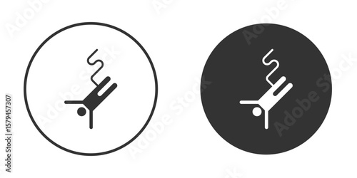 Bungee jumping icon design flat silhouette style