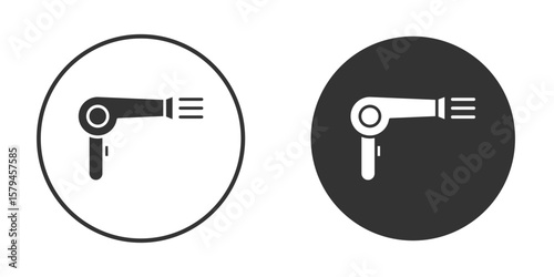 Blow dryer icon design flat silhouette style