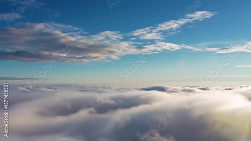 High-altitude view of clouds and sky