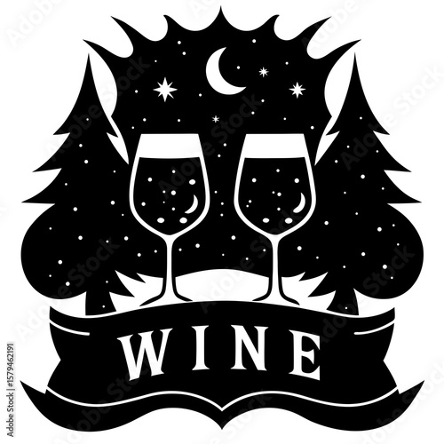 vector illustration of a wine label