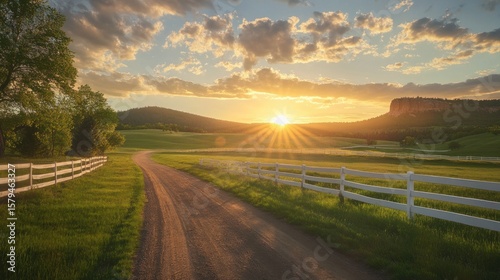 Scenic rural road at sunset (1)