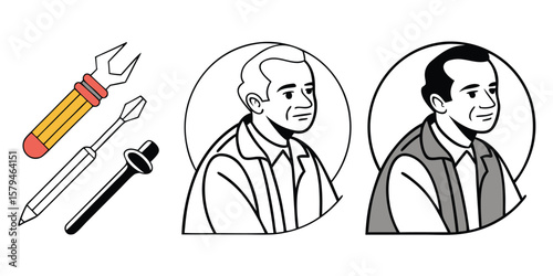 Tools and portraits icons icon