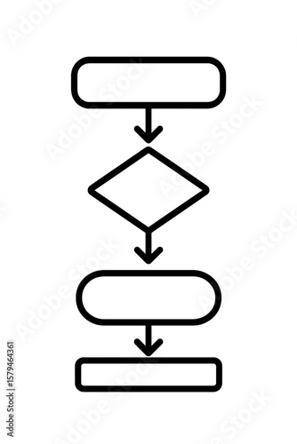 Flowchart diagram representing algorithm structure and process  