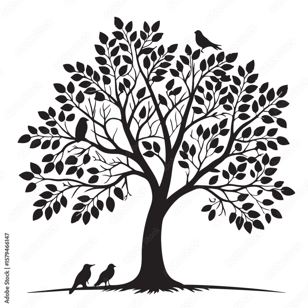 Obraz premium tree silhouette vector