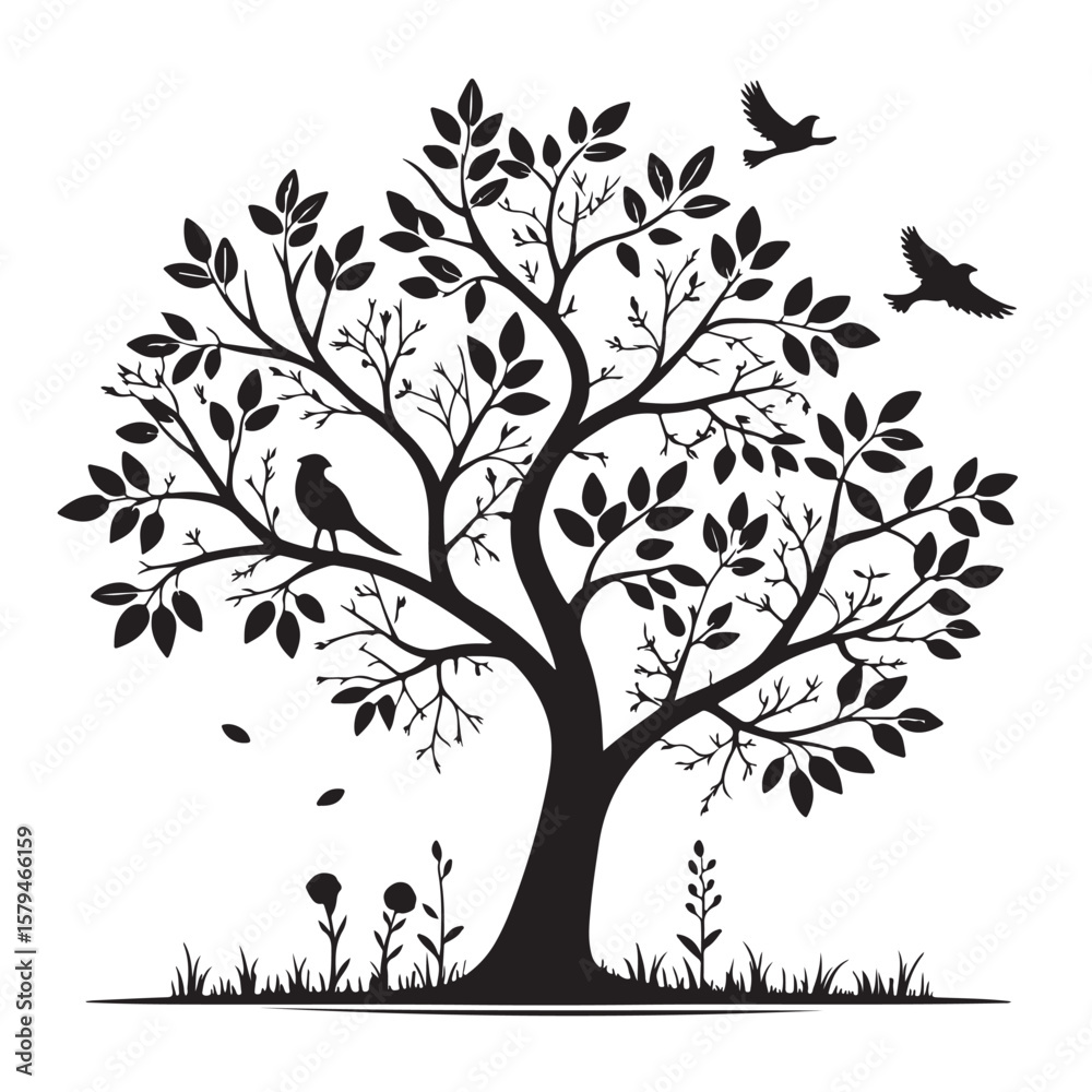 Obraz premium set of vector trees