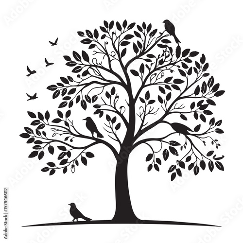 vector tree silhouette