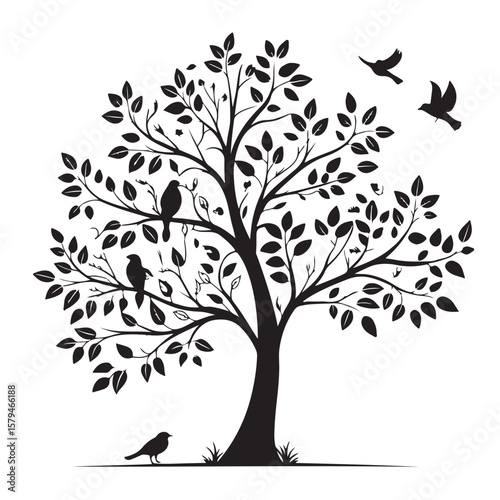vector tree silhouette