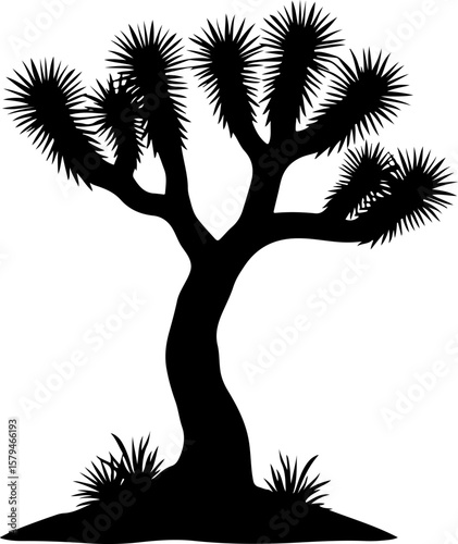 Joshua Tree Desert Silhouette" vector bundle