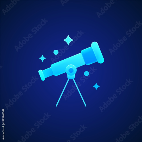 Astronomy Telescope Icon Symbolizing space exploration, scientific discovery, and educational pursuits in astronomy. Perfect for educational platforms, science resources, and astronomy content