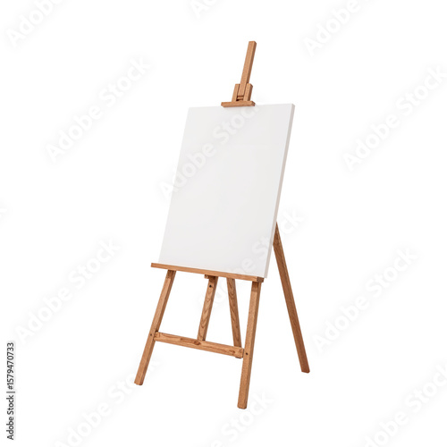 Empty Easel with Blank Canvas