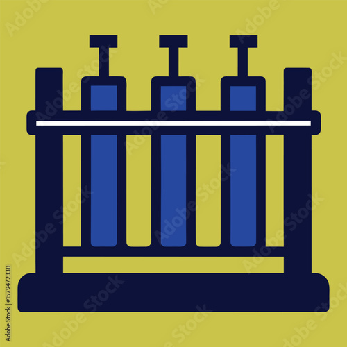 Test Tube Rack Silhouette Chemistry Lab Vector