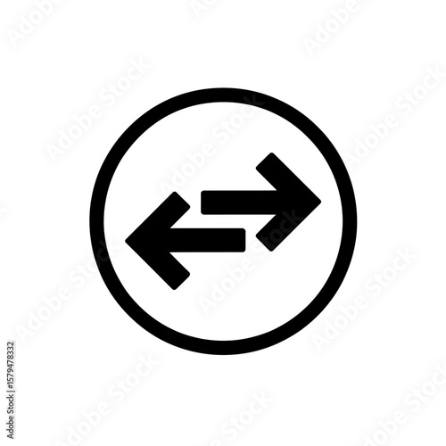 Arrows Going In Opposite Directions Encased In Circle Represents Reversal Reciprocity Exchange and Switching Processes