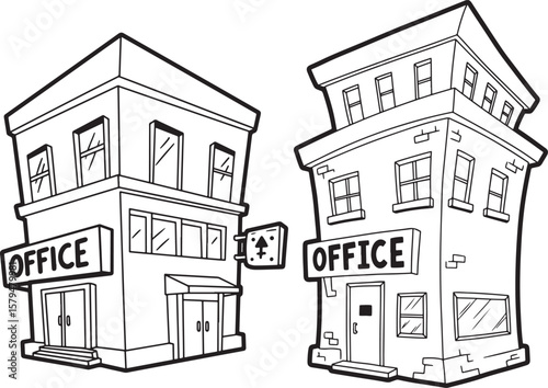 Office Building Cartoon silhouette