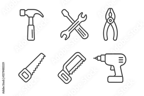 Essential tools for woodworking and home repairs displayed on a neutral background for DIY enthusiasts