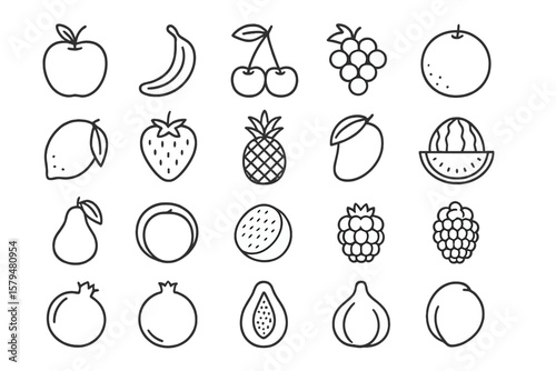 Fresh vegetables collection featuring carrot, broccoli, bell pepper, tomato, cucumber, and lettuce in black and white outline style