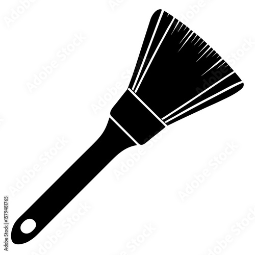 Paint brush tool equipment applicator painter silhouette vector illustration