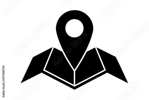 Location pin map pointer navigation destination silhouette vector illustration
