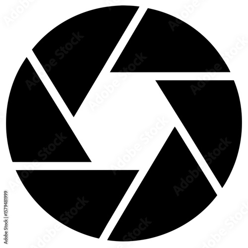 Aperture camera lens photography diaphragm shutter silhouette vector illustration