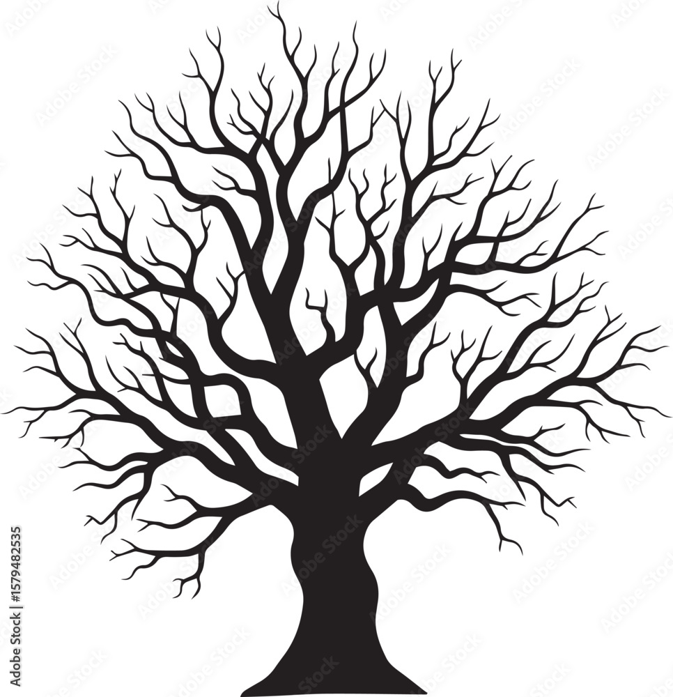 Fototapeta premium spooky dead tree isolated on white or transparent png