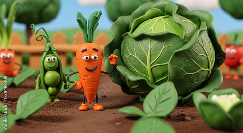Live cabbage and carrots