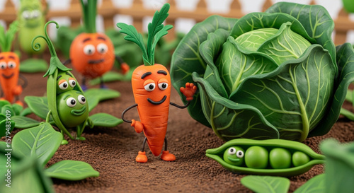 Live cabbage and carrots