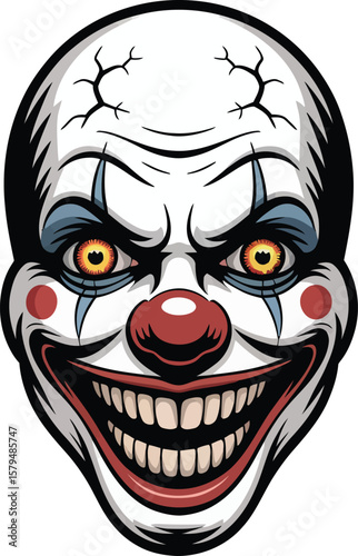 cartoon zombie face and halloween skull illustration with happy and angry expressions