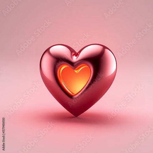 pink heart on white background